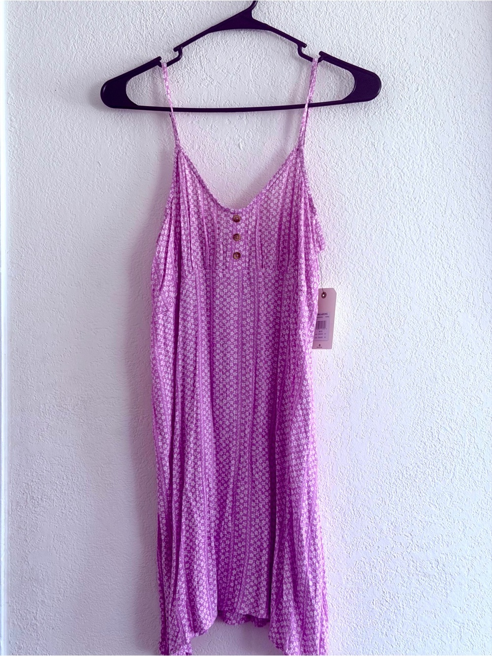 Billabong Lilac Spaghetti Strap Sundress with Button Front